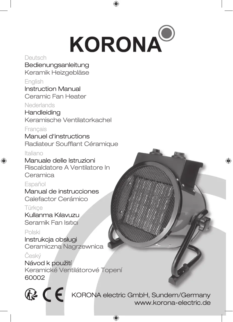 Page n°1 - Manuel utilisateur Korona 60002 Keramik