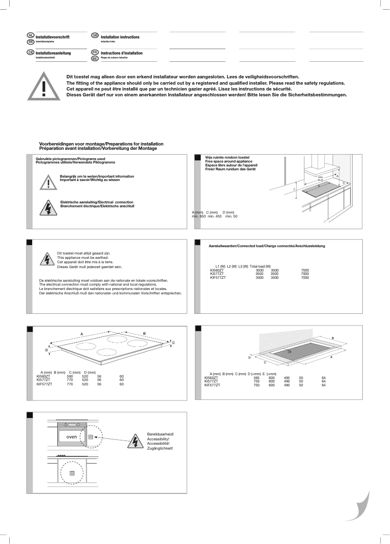 Page 1 de la notice Guide d'installation Etna KI560ZT