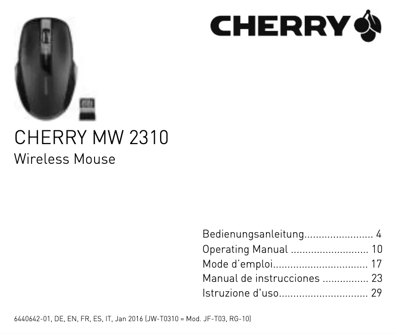Image de la première page du manuel de l'appareil MW 2310