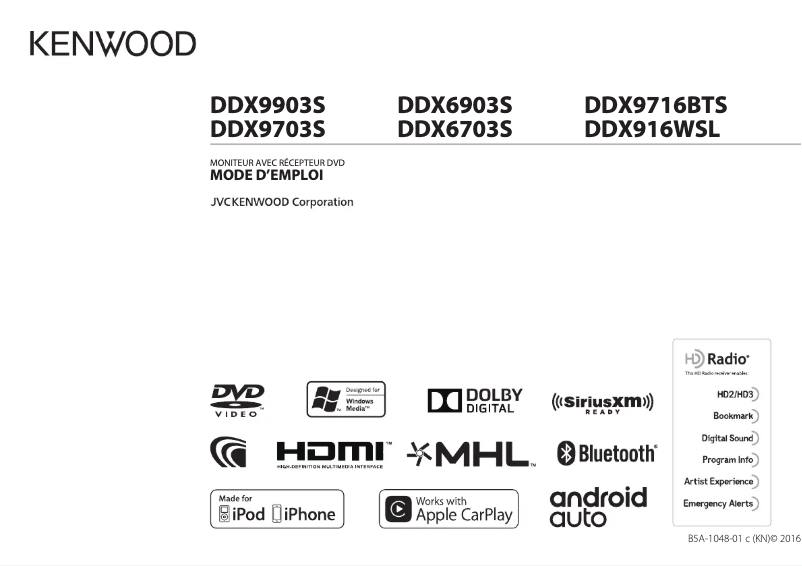 Page n°1 - Manuel utilisateur Kenwood DDX9903S