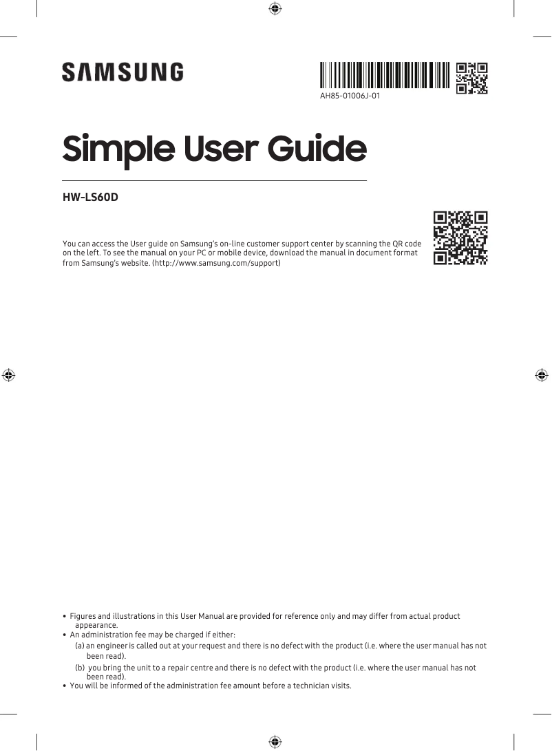 Image de la première page du manuel de l'appareil HW-LS60D