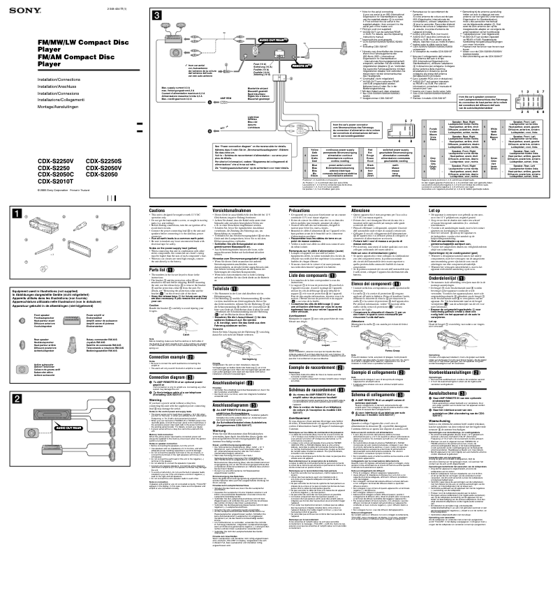 Image de la première page du manuel de l'appareil CDX-S2250S