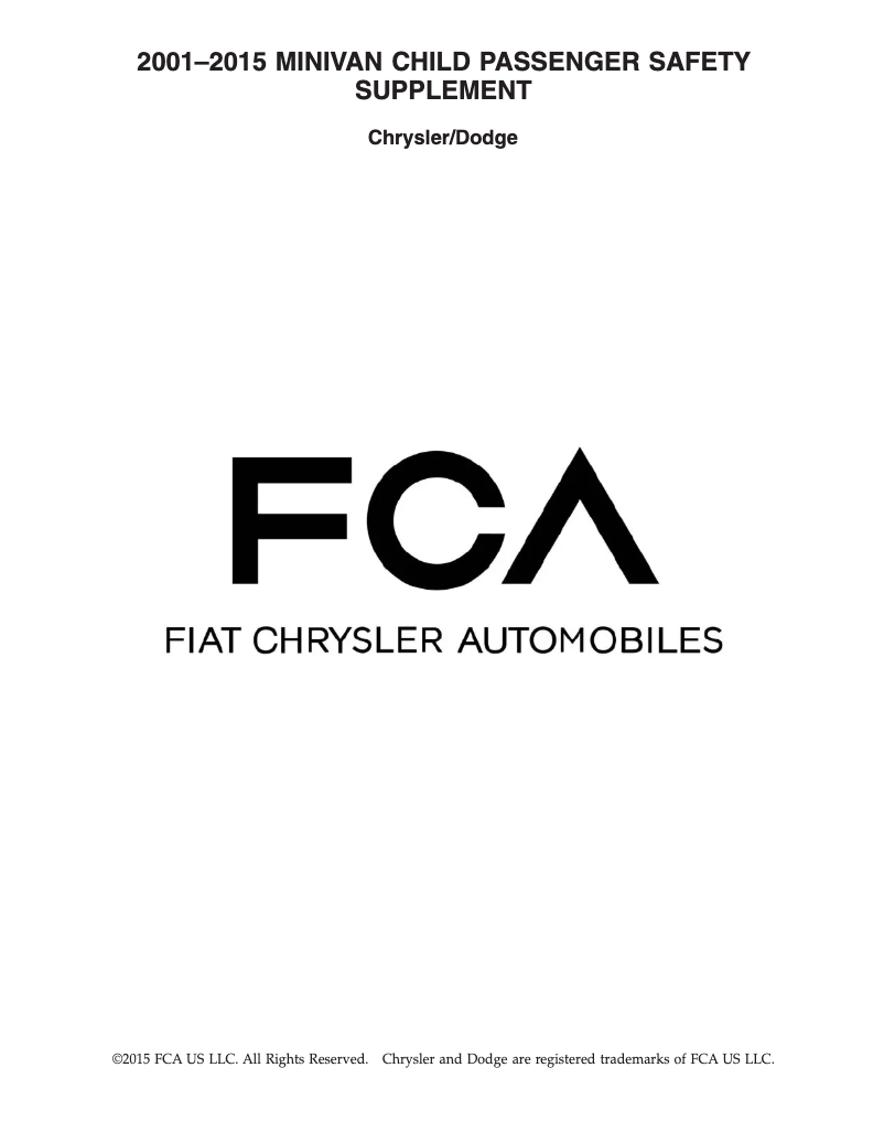 Image de la première page du manuel de l'appareil ProMaster City (2015)