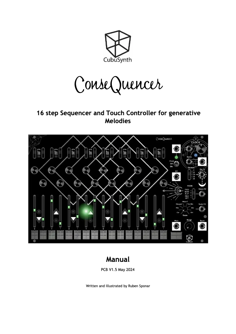 Page n°1 - Manuel utilisateur CubuSynth ConseQuencer