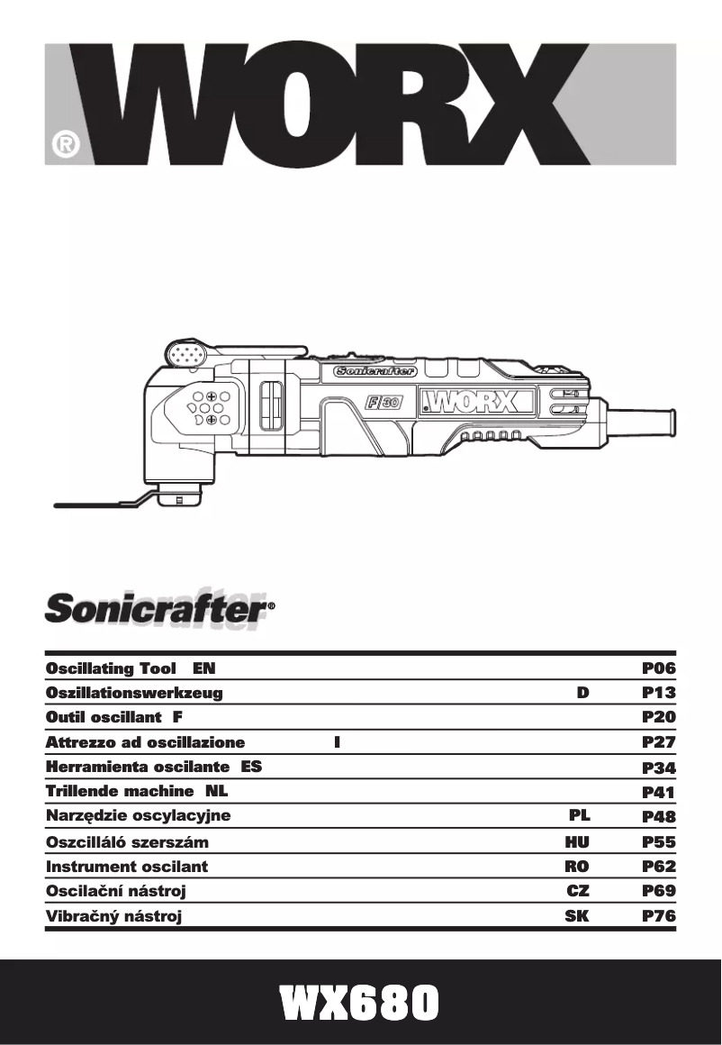 Page 1 de la notice Manuel utilisateur Worx WX679
