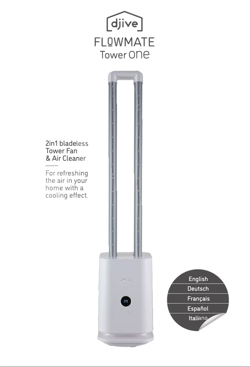 Page 1 de la notice Manuel utilisateur Djive Flowmate Tower One
