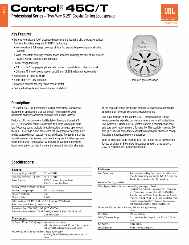 Image de la première page du manuel de l'appareil Control 45C/T