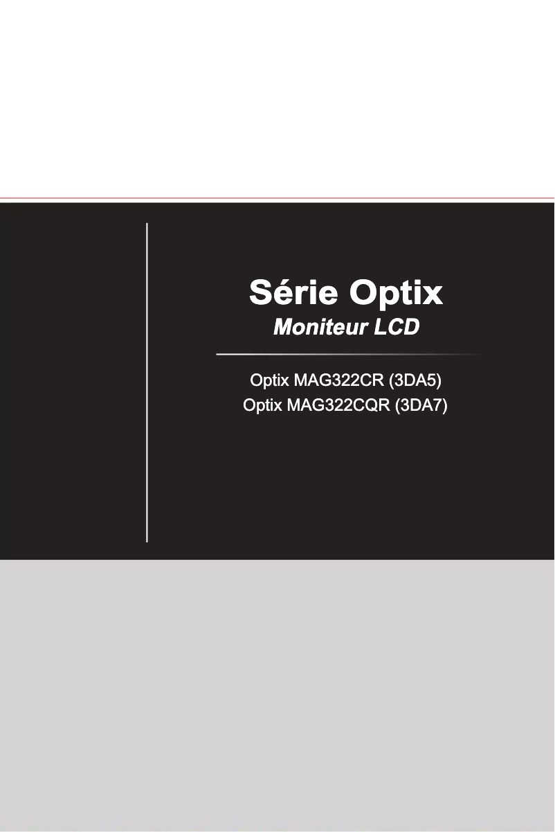 Image de la première page du manuel de l'appareil Optix MAG322CQR