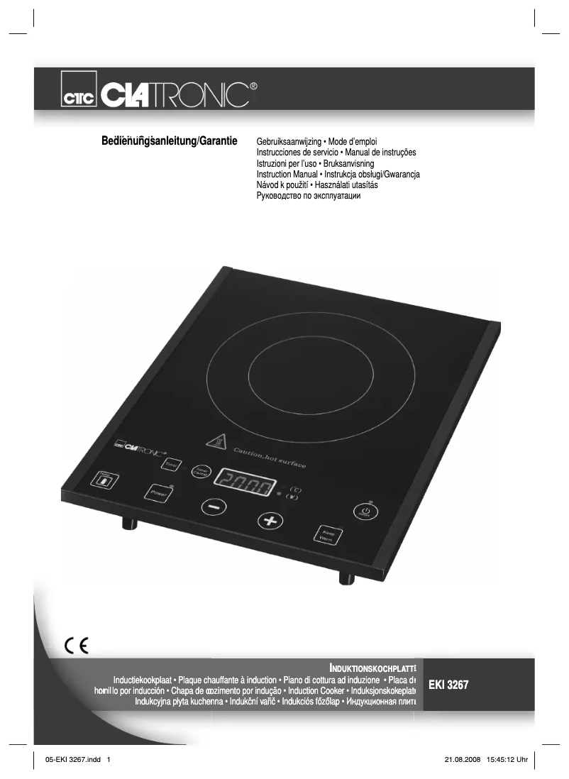 Page 1 de la notice Manuel utilisateur Clatronic EKI 3267