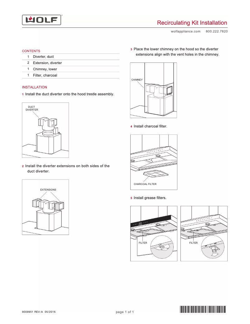Page 1 de la notice Fiche technique Wolf VI42B
