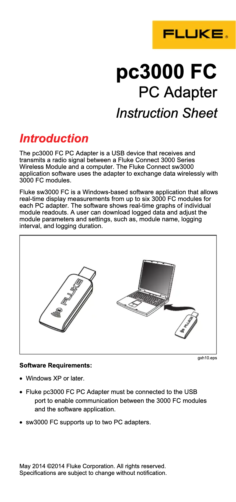 Imagen de la primera página del manual del dispositivo 3002 FC