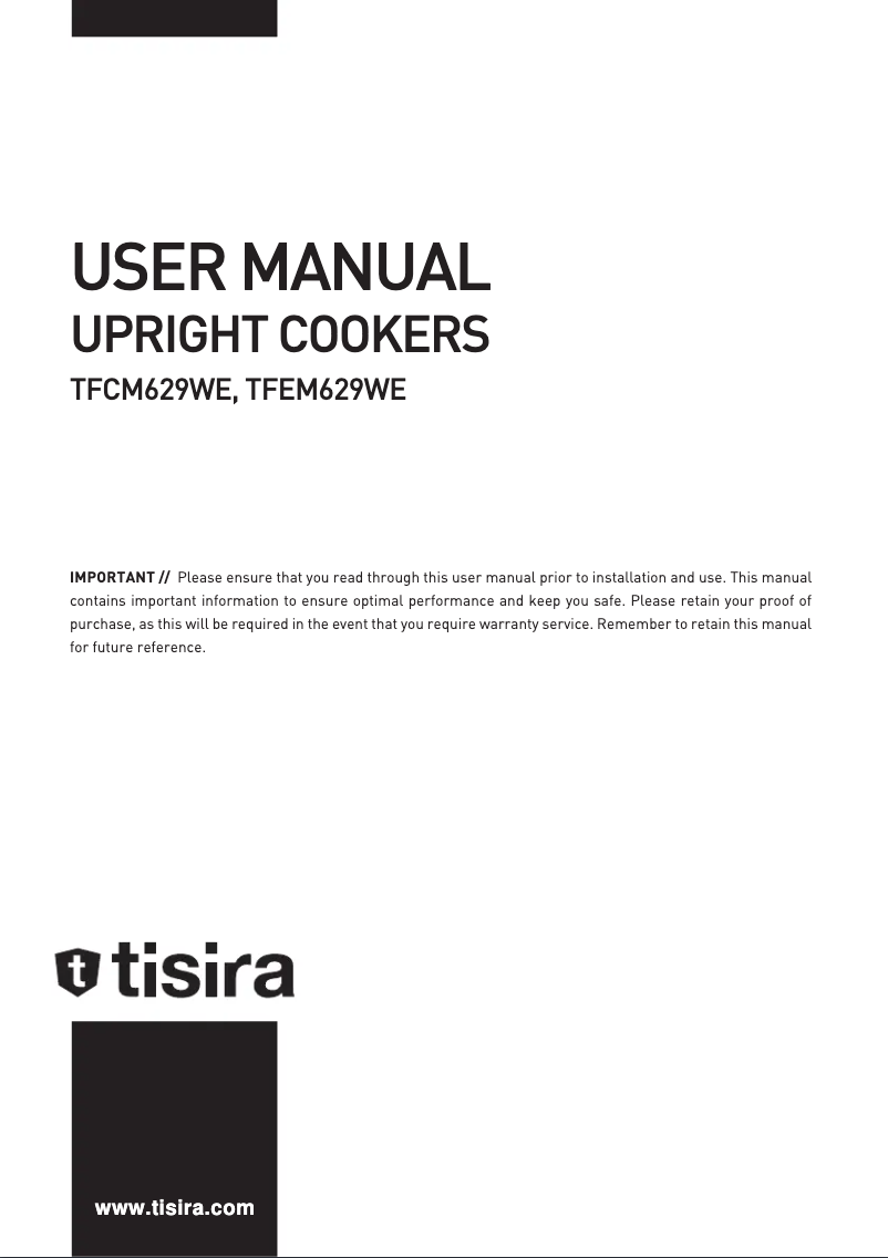 Página 1 del manual Manual de usuario Tisira TFCM629WE