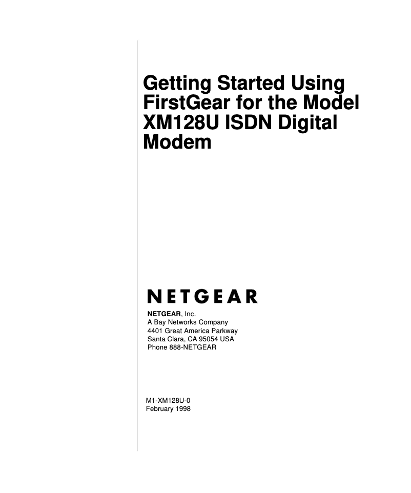 Page n°1 - Guide d'installation Netgear XM128