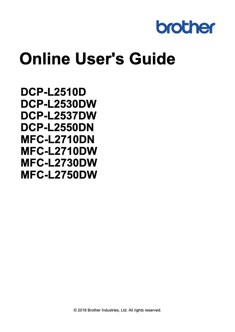 Image de la première page du manuel de l'appareil DCP-L2552DN
