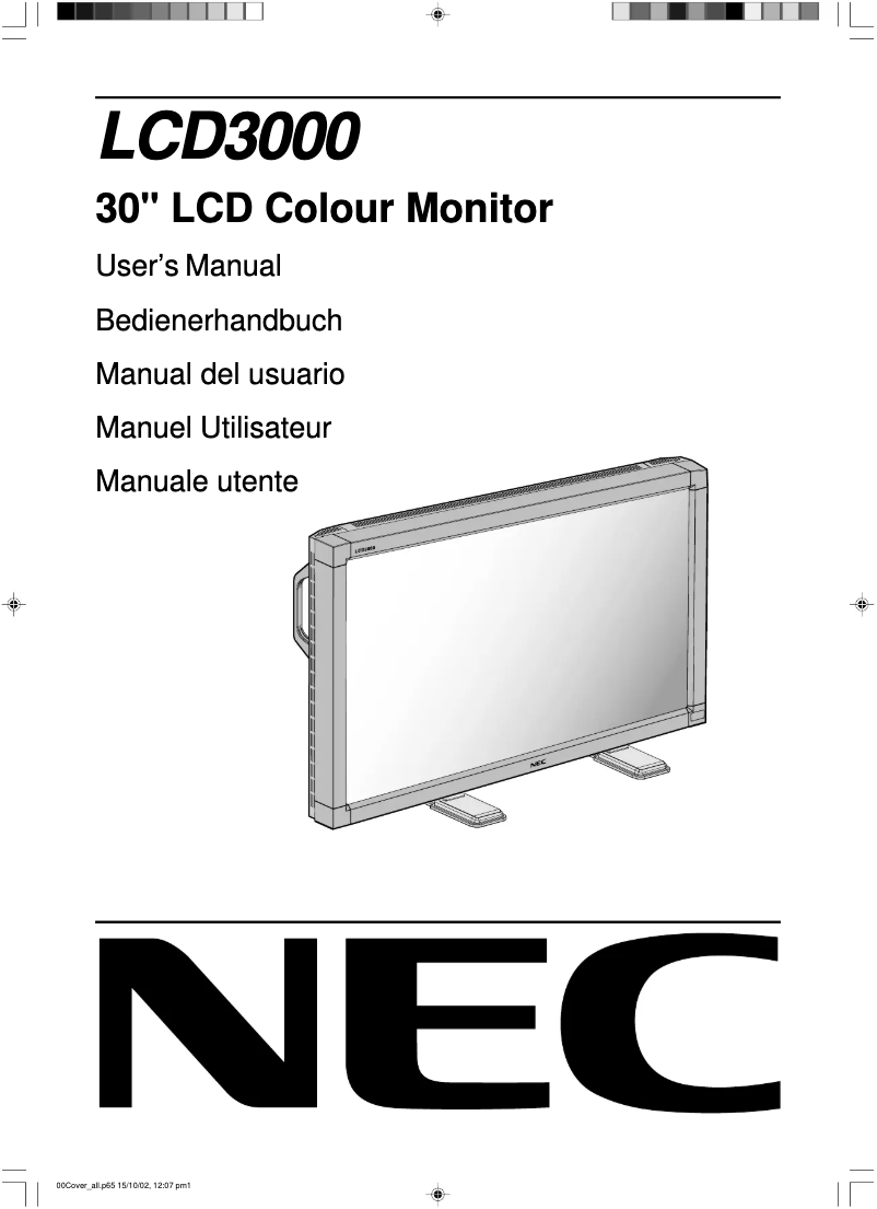Página 1 del manual Manual de usuario NEC LCD3000