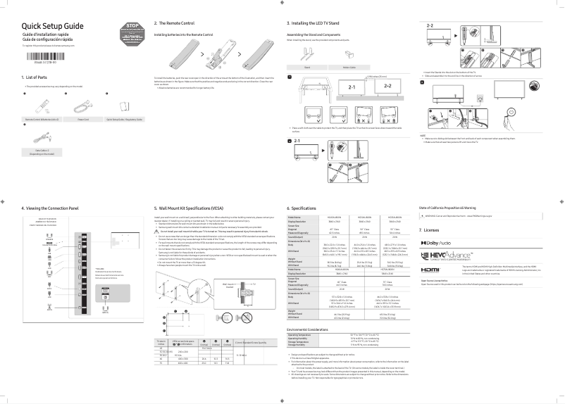 Page n°1 - Manuel utilisateur Samsung HG75AU800NF