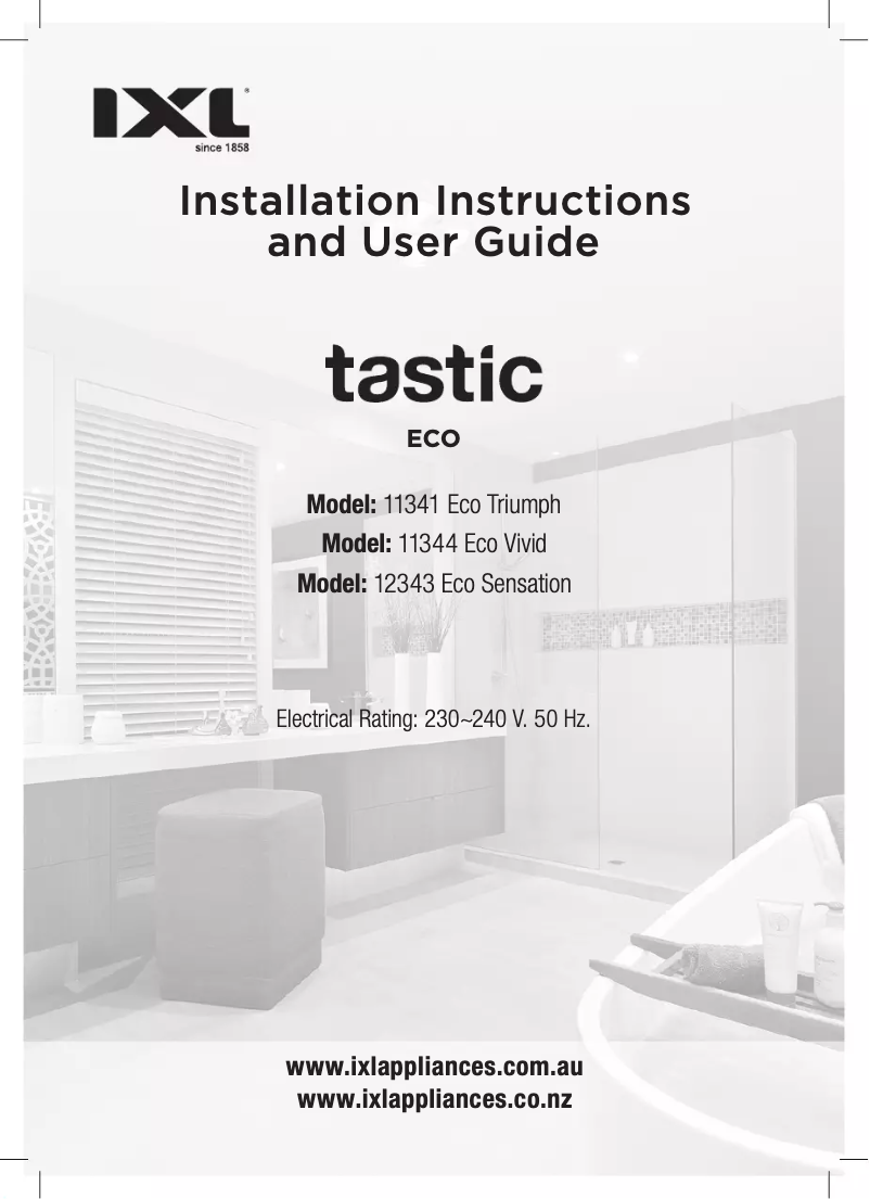 Page 1 de la notice Manuel utilisateur IXL Tastic Eco Vivid 11344