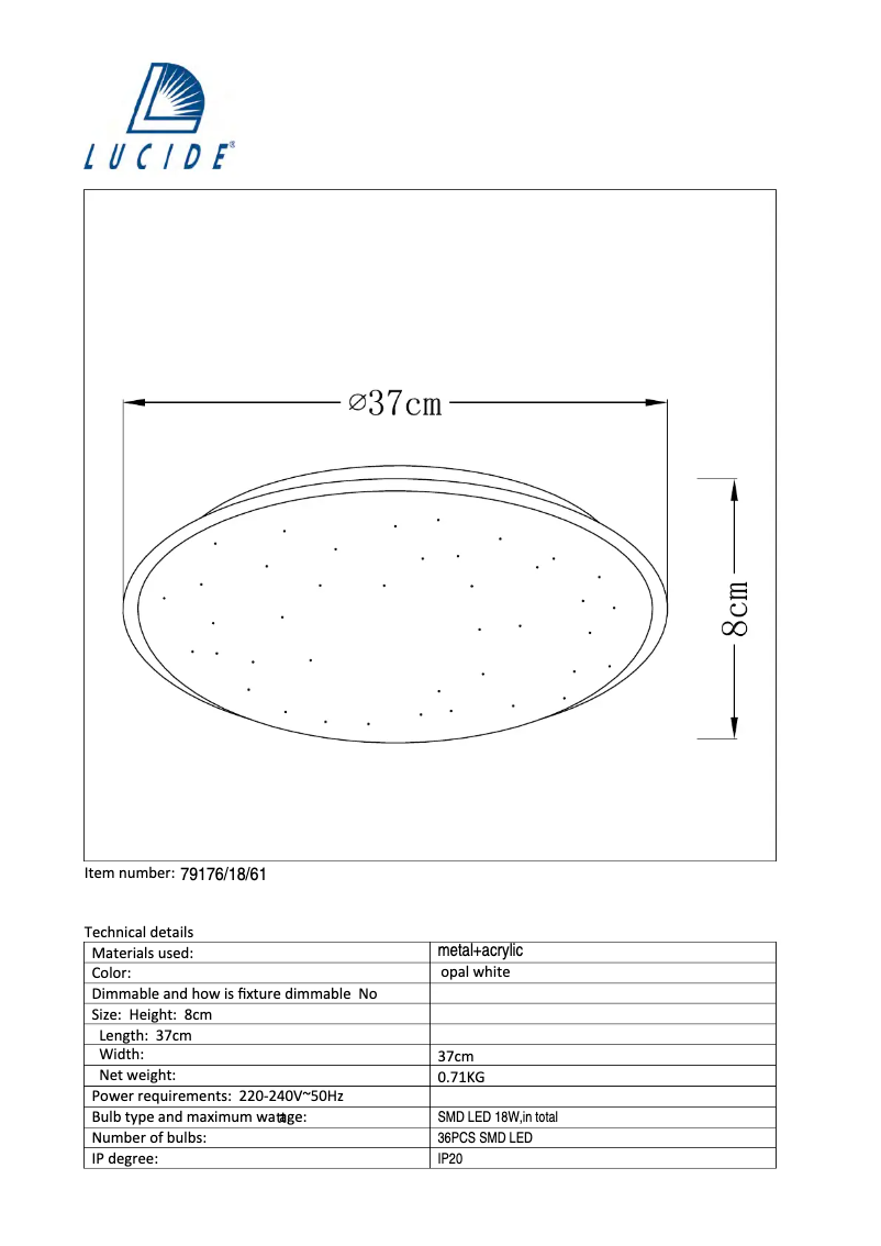 Page n°1 - Manuel utilisateur Lucide Twinka 79176/18/61