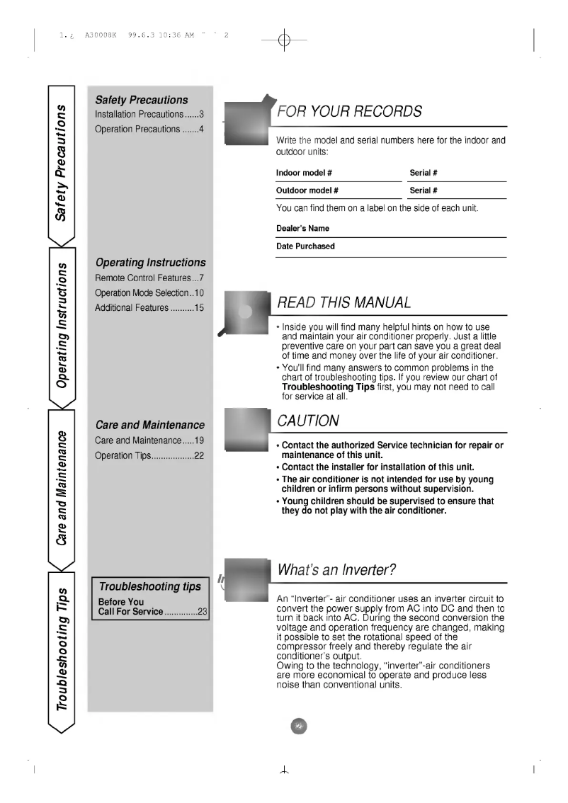 Page 1 de la notice Manuel utilisateur LG LS-F1260NL