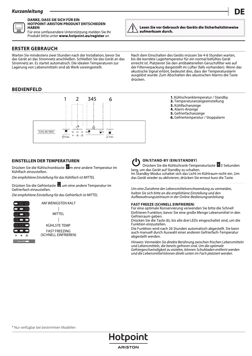 Page n°1 - Manuel utilisateur Hotpoint HA SP70 T121