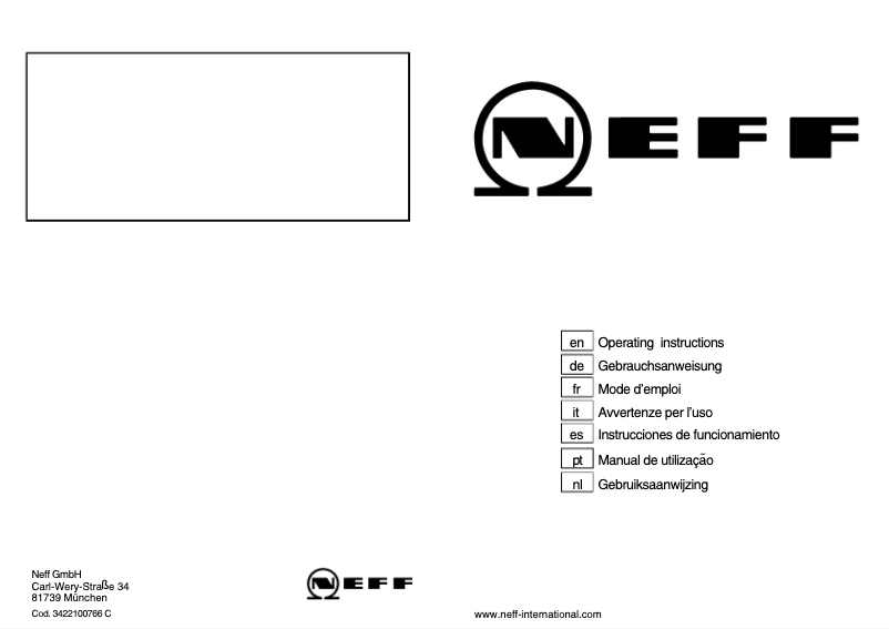 Page n°1 - Manuel utilisateur Neff T 2866S1