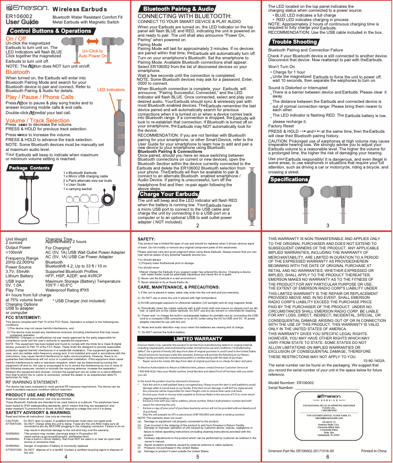 Página 1 del manual Manual de usuario Emerson ER106002