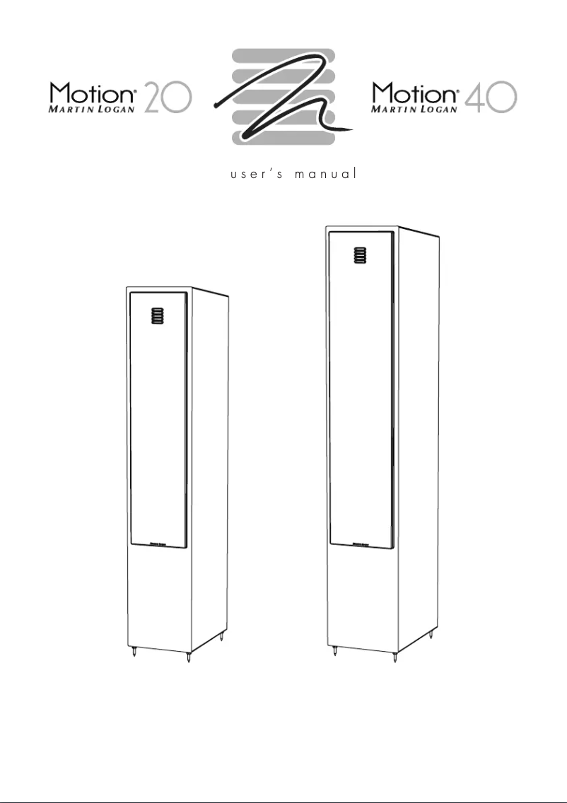Page n°1 - Manuel utilisateur Martin Logan Motion 20