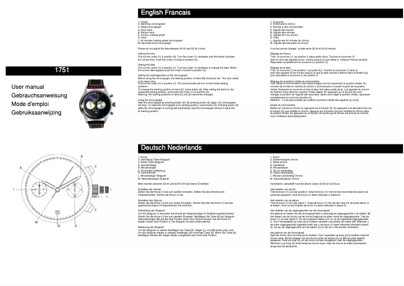 Image de la première page du manuel de l'appareil 1751