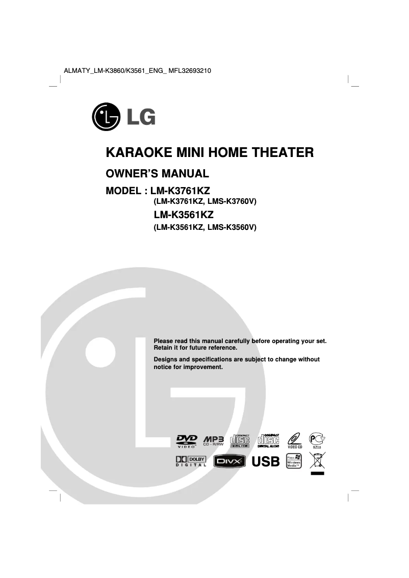 Page n°1 - Manuel utilisateur LG LM-K3561KZ
