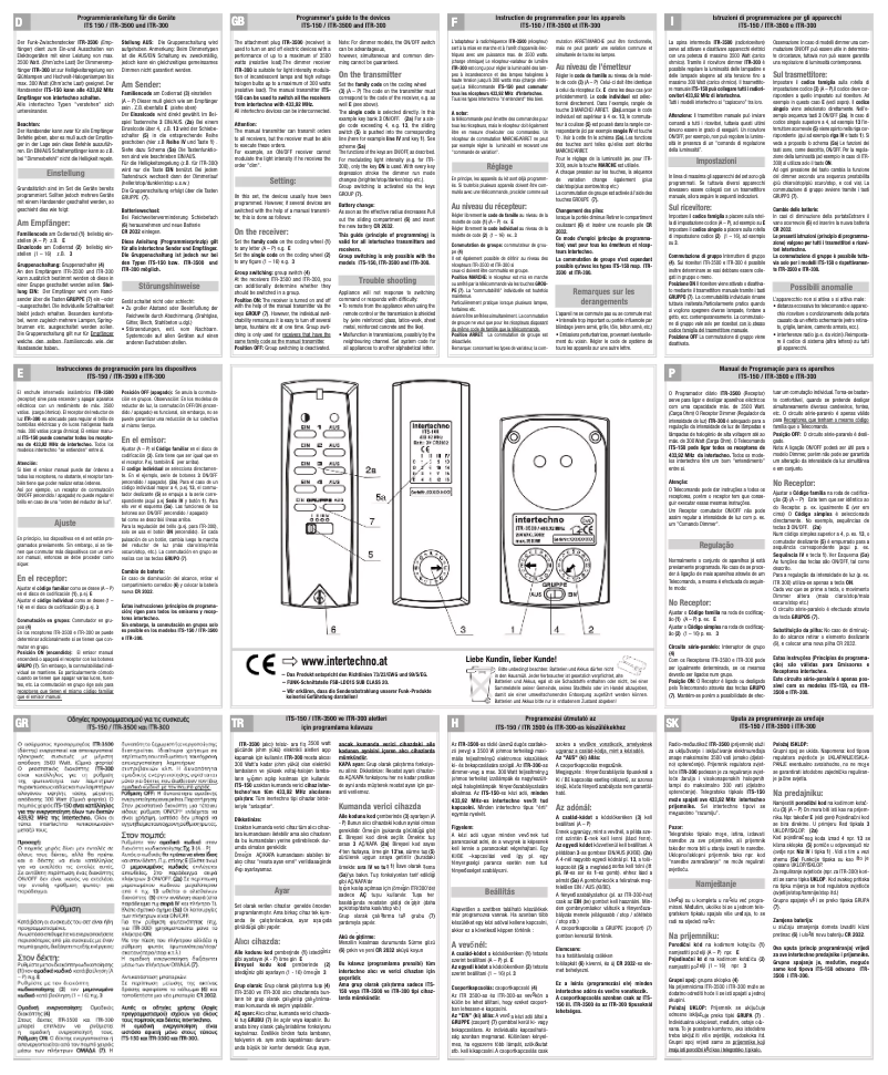 Page n°1 - Manuel utilisateur Intertechno ITS-150