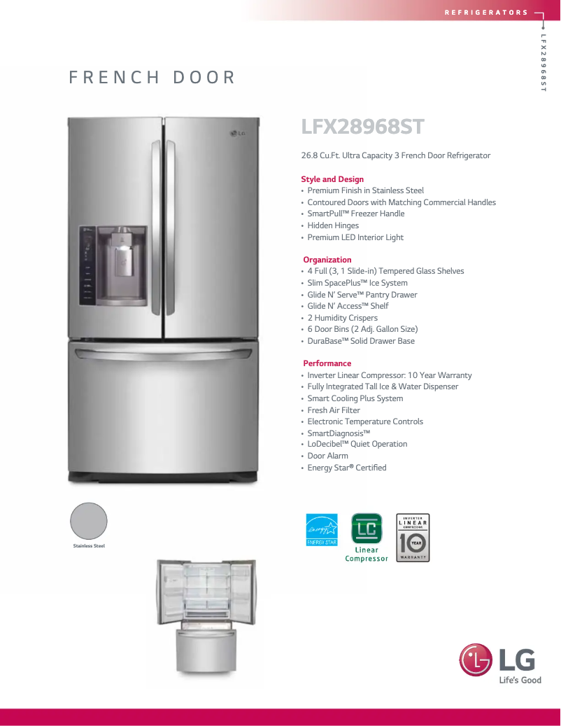 Página 1 del manual Ficha técnica LG LFX28968ST