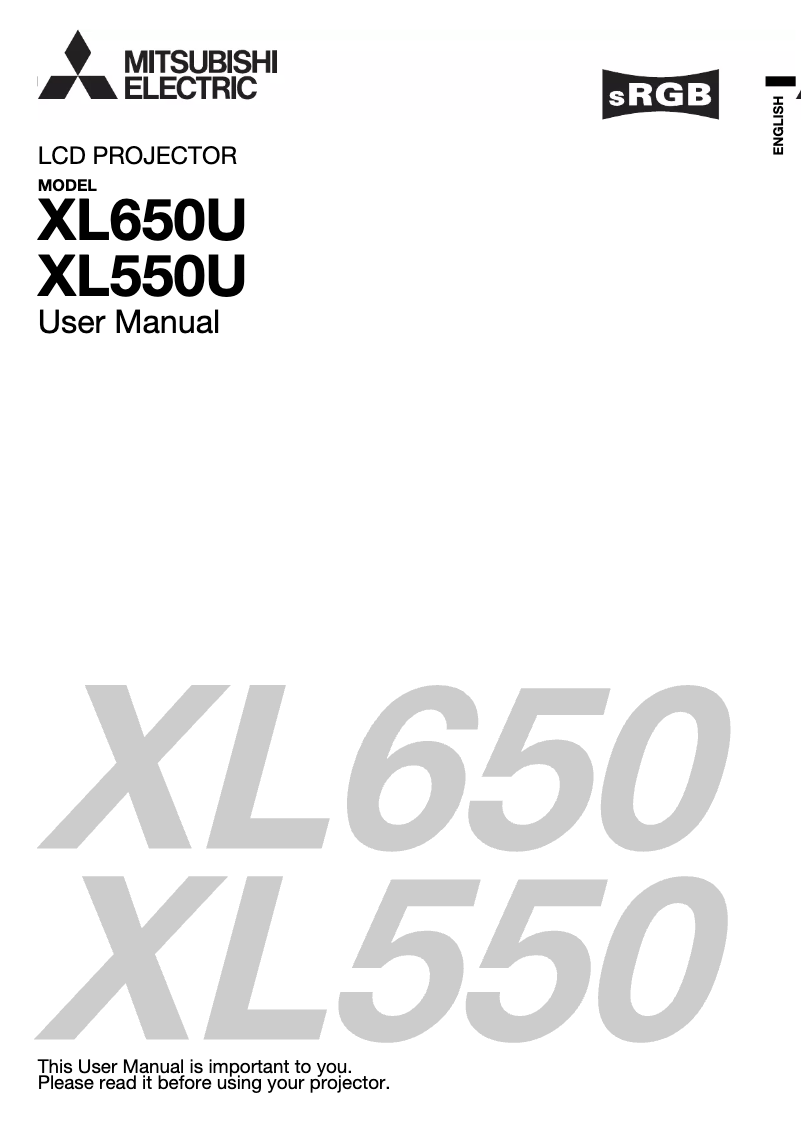 Image de la première page du manuel de l'appareil XL550U