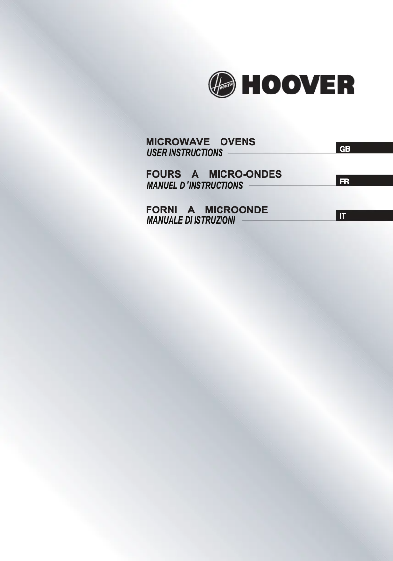 Page n°1 - Manuel utilisateur Hoover HMG171X-80