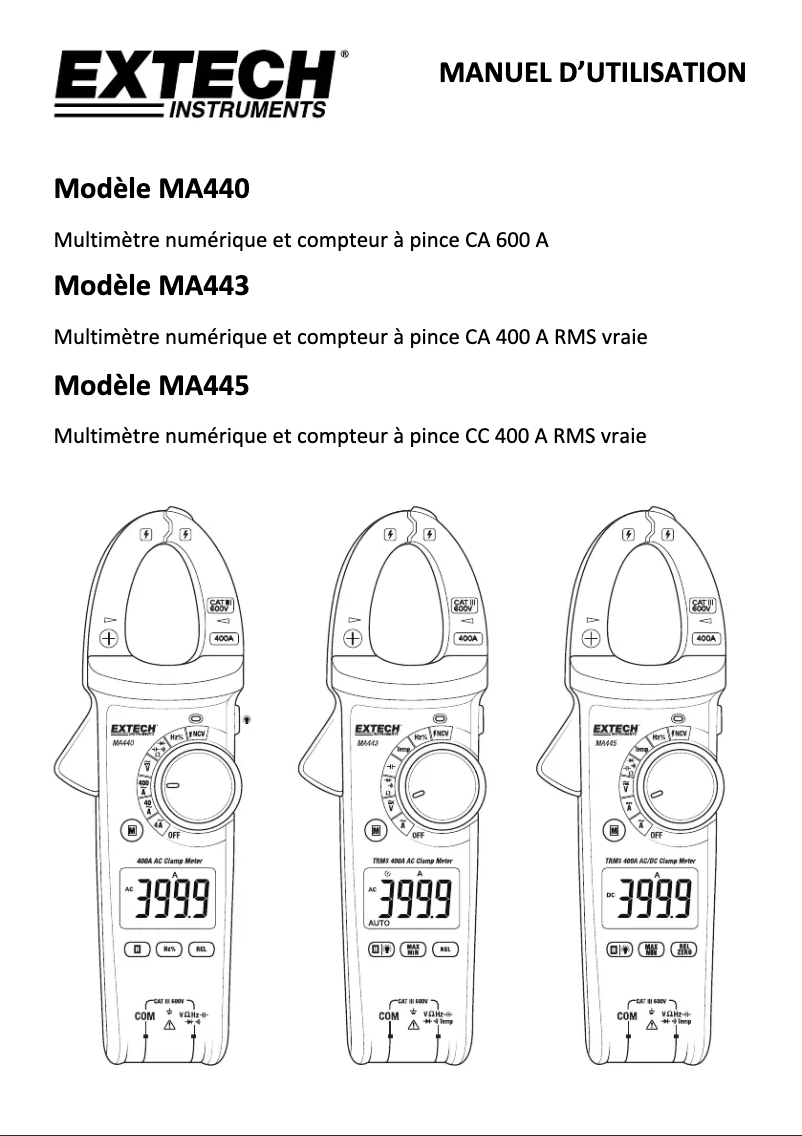 Página 1 del manual Manual de usuario Extech MA445