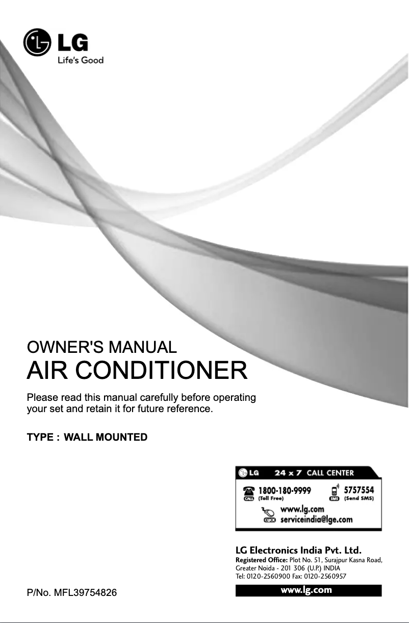 Page n°1 - Manuel utilisateur LG LSA2CG5AF8