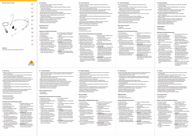 Página 1 del manual Manual de usuario Behringer BD440