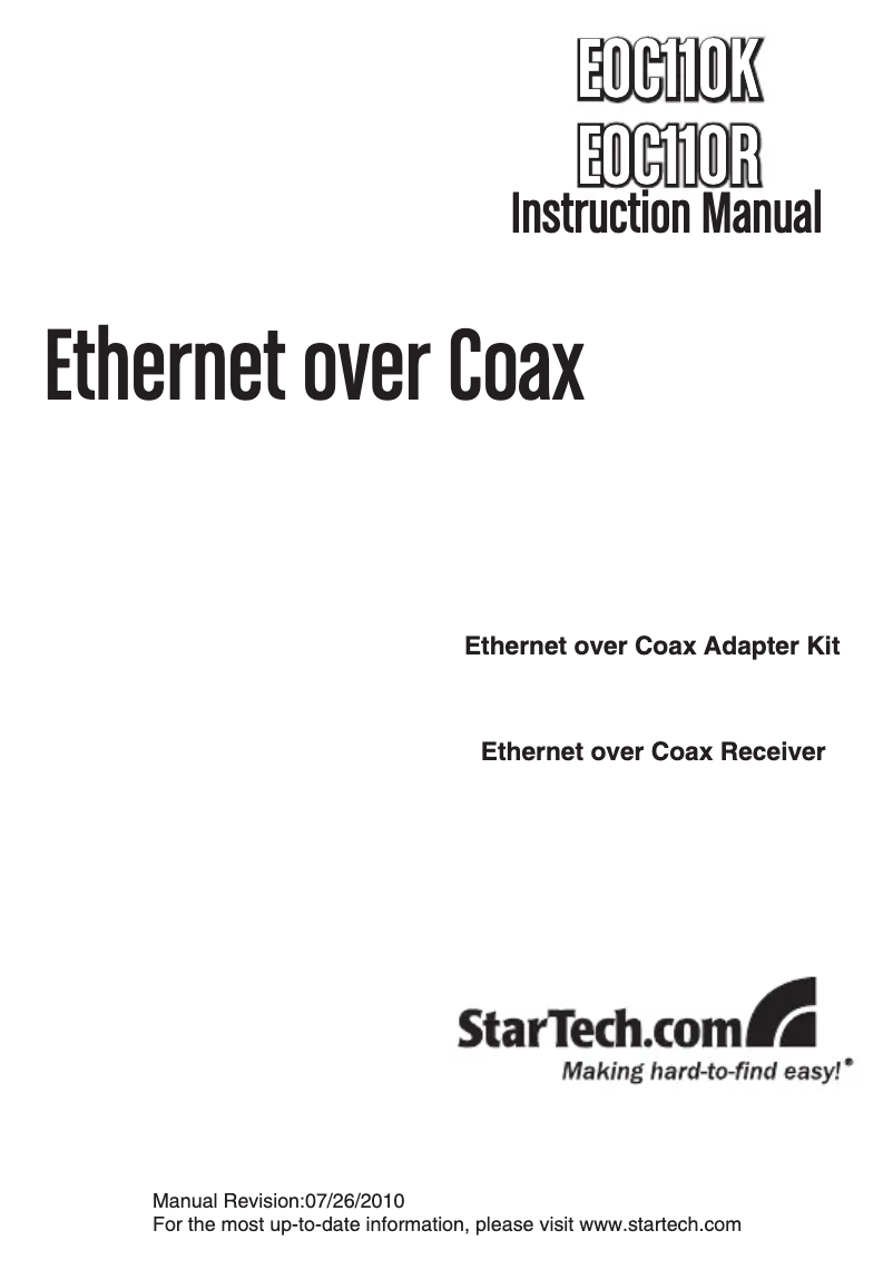 Image de la première page du manuel de l'appareil EOC110K