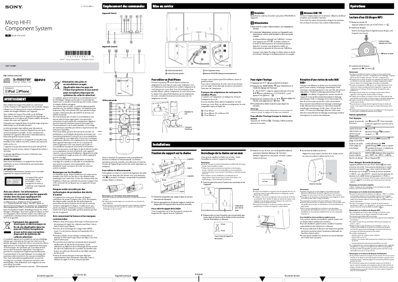 Image de la première page du manuel de l'appareil CMT-CX5BiP