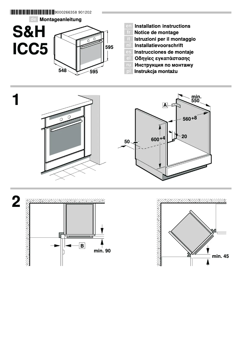 Page 1 de la notice Guide d'installation Neff B45E42N0