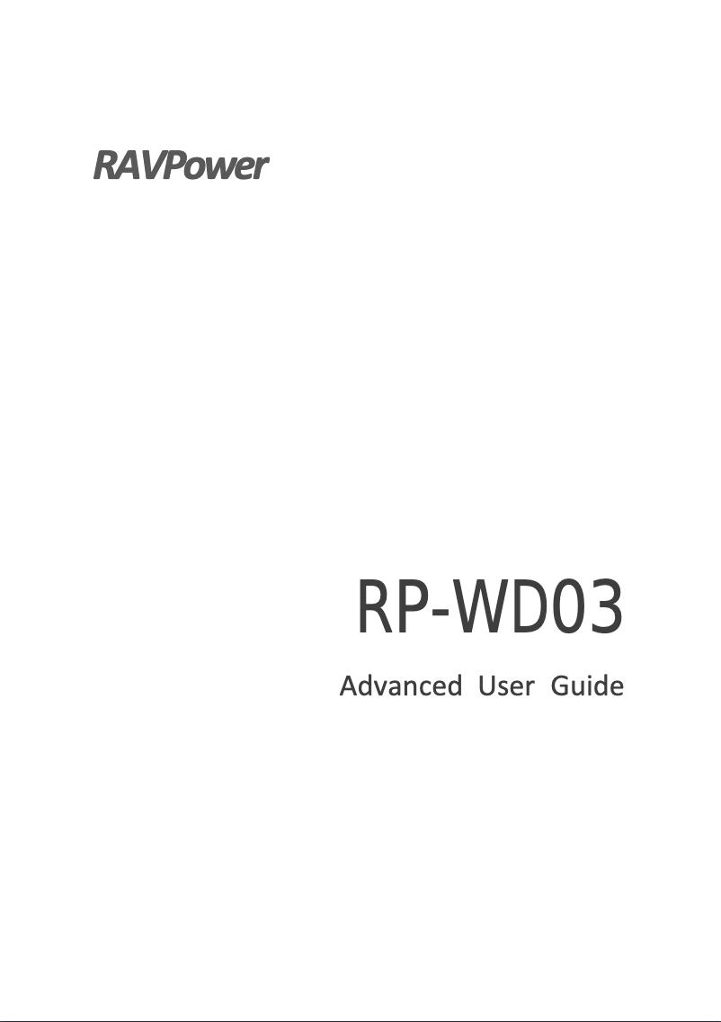 Page n°1 - Manuel utilisateur RAVPower RP-WD03-BK