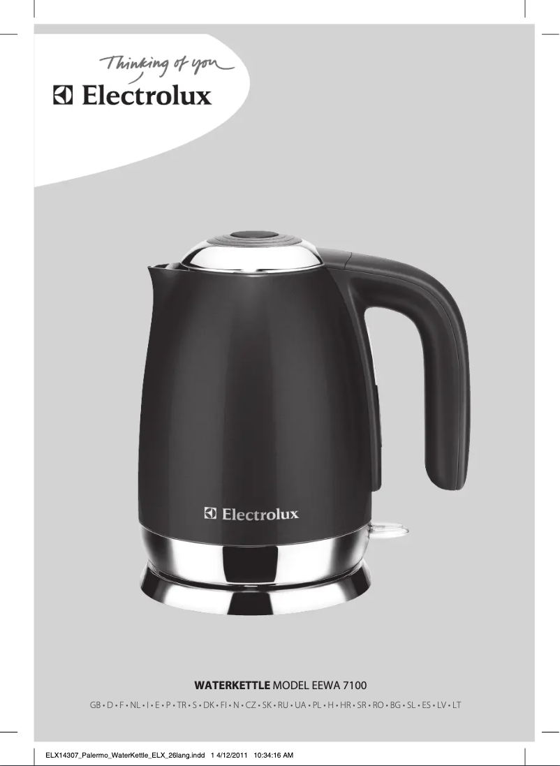 Page n°1 - Manuel utilisateur Electrolux EEWA7100W