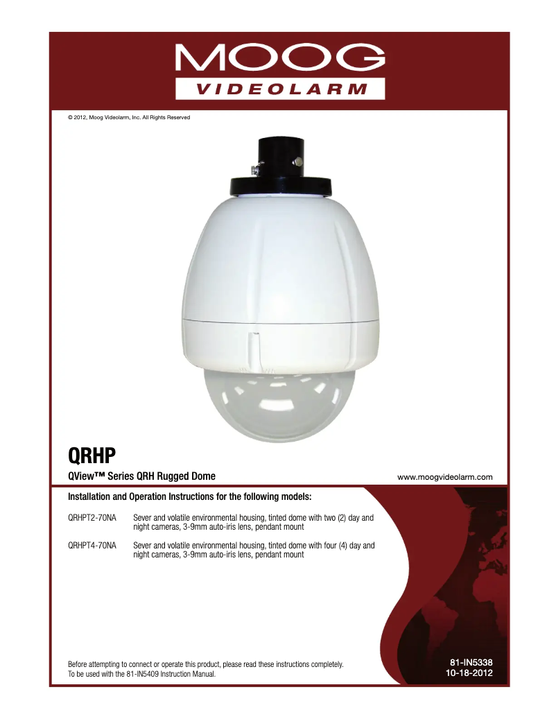 Image de la première page du manuel de l'appareil QView QRHPT4-70NA-X2