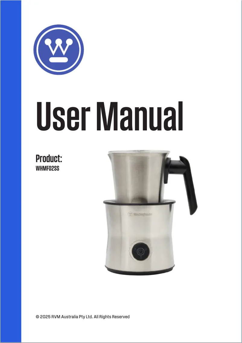 Page 1 de la notice Manuel utilisateur Westinghouse WHMF02SS