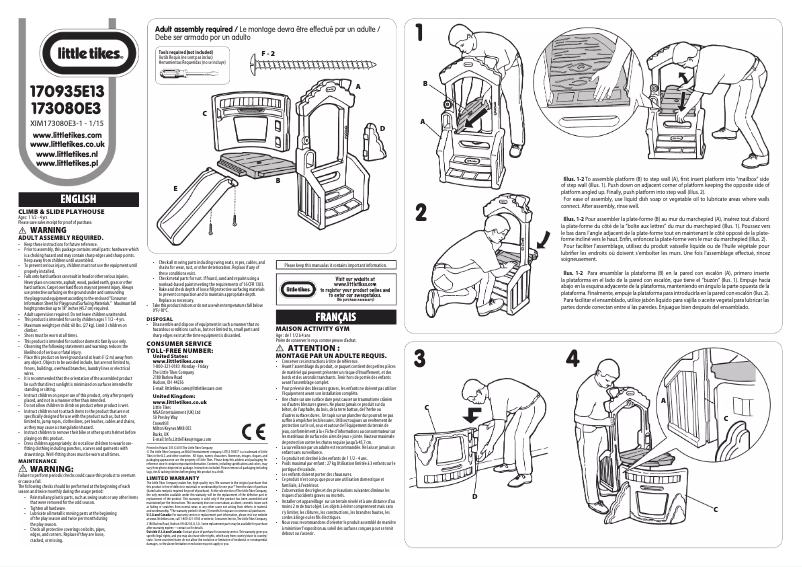 Page n°1 - Manuel utilisateur Little Tikes Climb 'n Slide Playhouse