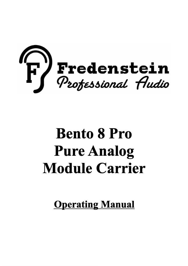 Image de la première page du manuel de l'appareil Bento 8 Pro