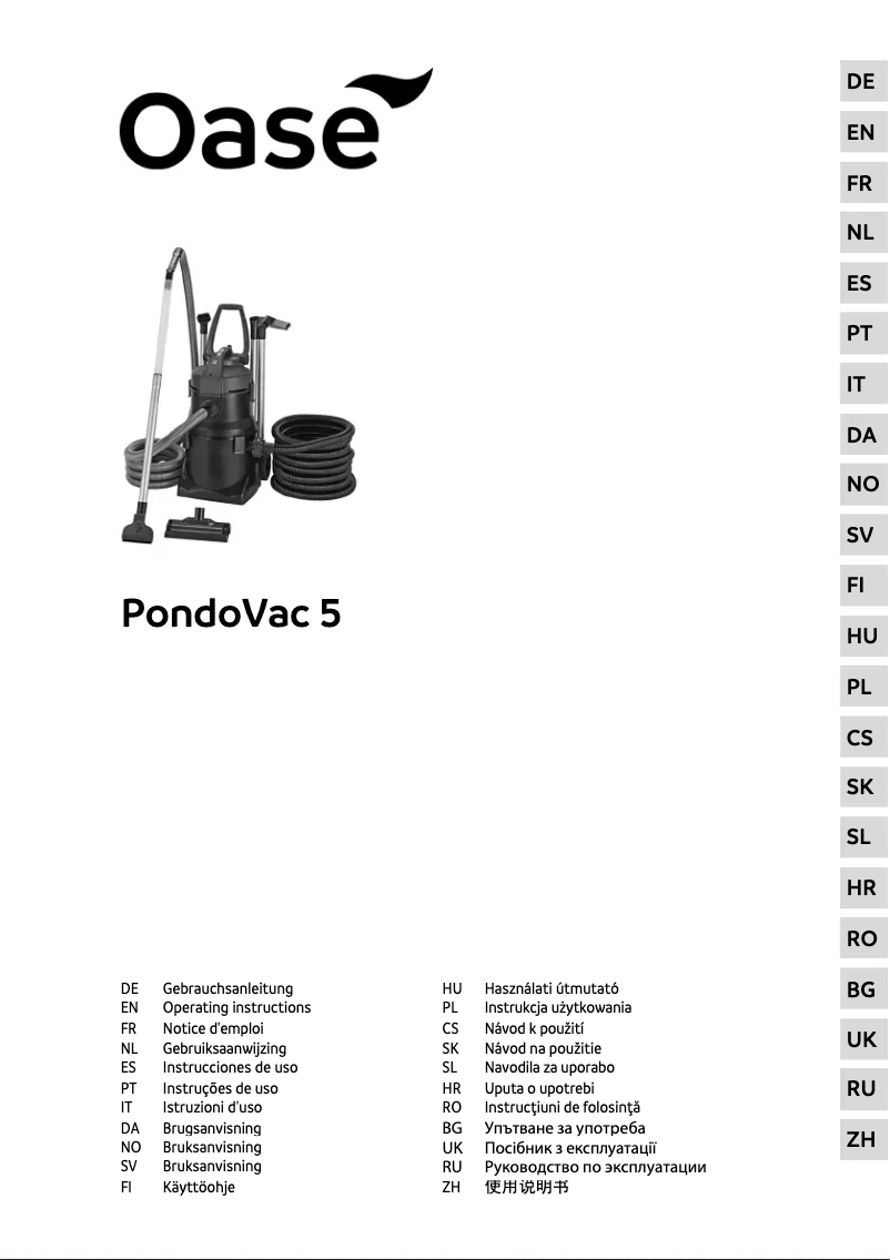 Page n°1 - Manuel utilisateur Oase PondoVac 5