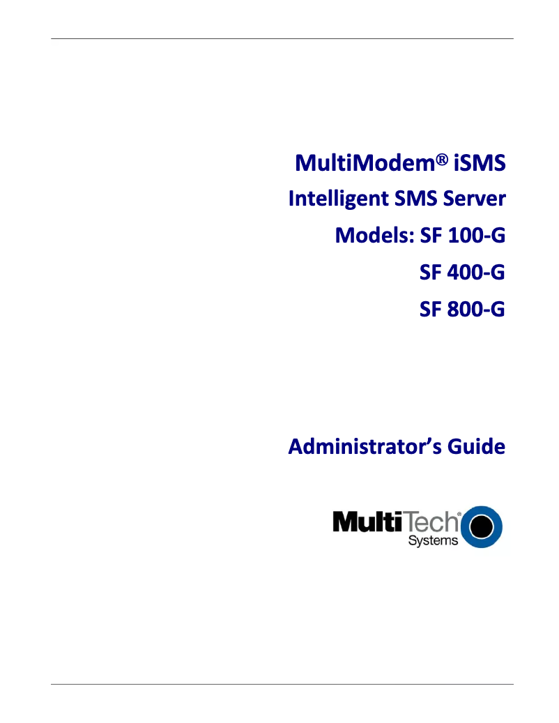 Page n°1 - Manuel utilisateur Multitech SF100-G-GB/IE