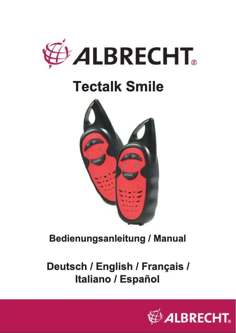 Page 1 de la notice Manuel utilisateur Albrecht Tectalk Smile