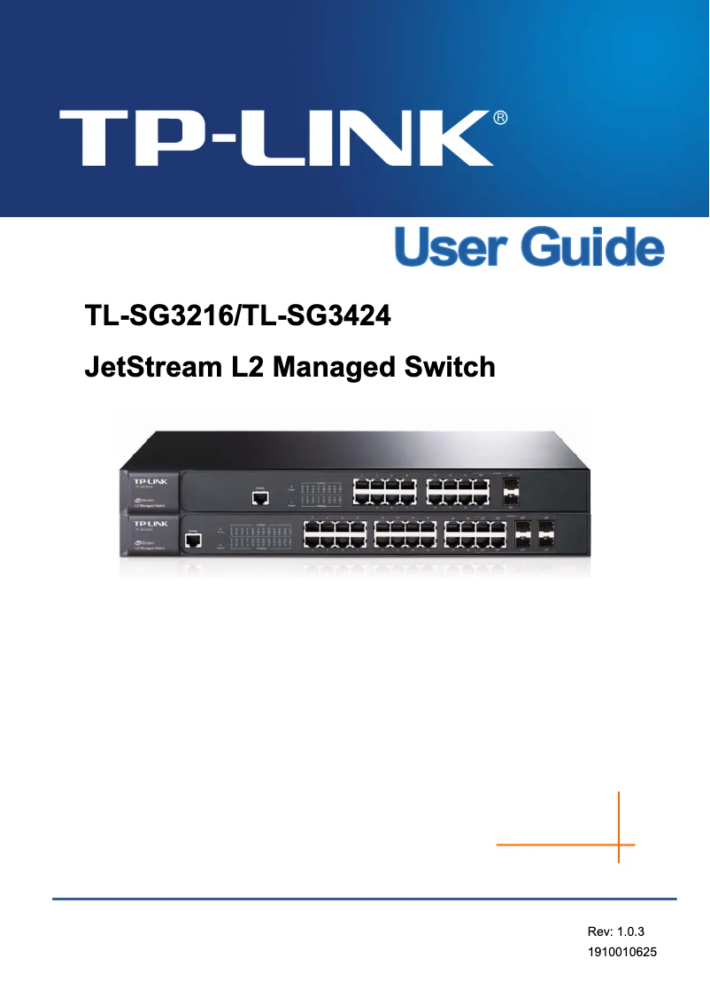 Image de la première page du manuel de l'appareil JetStream L2 Managed TL-SG3424
