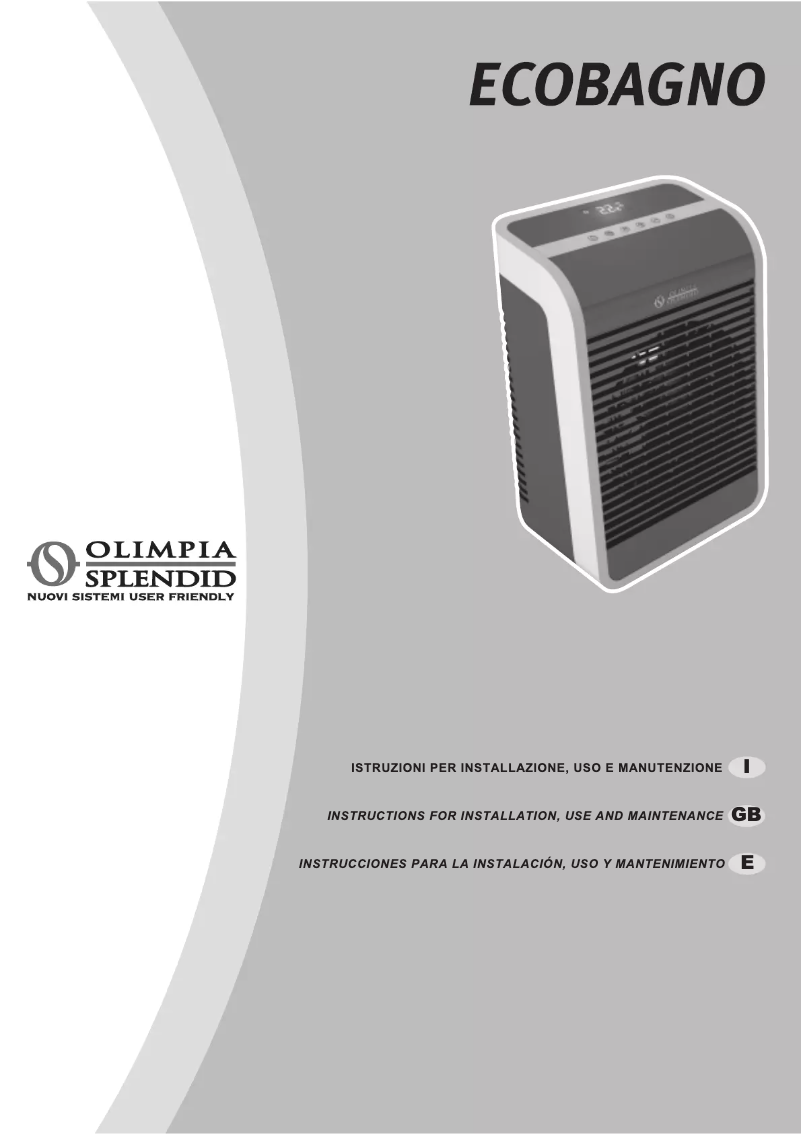 Page 1 de la notice Manuel utilisateur Olimpia Splendid Ecobagno